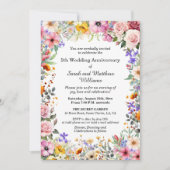 Invitation Fleurs de jardin chic 5e anniversaire de mariage (Devant)