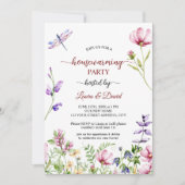 Invitation Fleurs de jardin Fête de chauffage domestique (Devant)