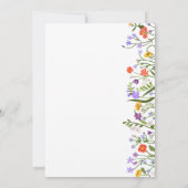 Invitation Fleurs de jardin Fête des mariées de script botani (Dos)