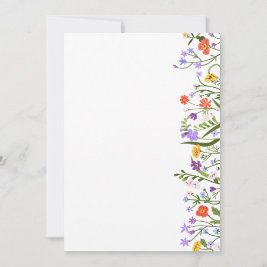 Invitation Fleurs de jardin Fête des mariées de script botani (Dos)