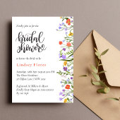 Invitation Fleurs de jardin Fête des mariées de script botani