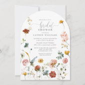 Invitation Fleurs de jardin Fête des mariées de script botani (Devant)