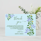 Invitation Fleurs de Jardin Mint Merci Mariage (Debout devant)