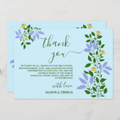 Invitation Fleurs de Jardin Mint Merci Mariage (Devant / Derrière)