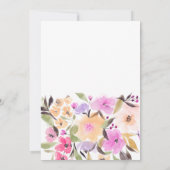 Invitation Fleurs de jardin peintes aquarelle Sweet 16 (Dos)