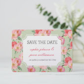 Invitation Fleurs de Jardin rose Aquarelle enregistrer la dat (Debout devant)
