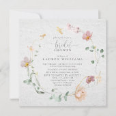 Invitation Fleurs de Jardin Roses Vides Fête des mariées de c (Devant)