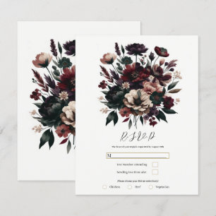 Invitation Fleurs de jardin rustique et lunatique Mariage boh