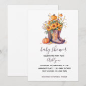 Invitation Fleurs de la campagne Baby shower d'automne de l'O (Devant / Derrière)