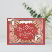 Invitation Fleurs de la mine d'abeilles Rouge rose salle de c (Debout devant)