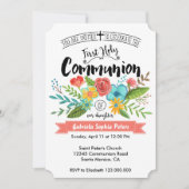 Invitation Fleurs de la première sainte communion | Invitatio (Devant)