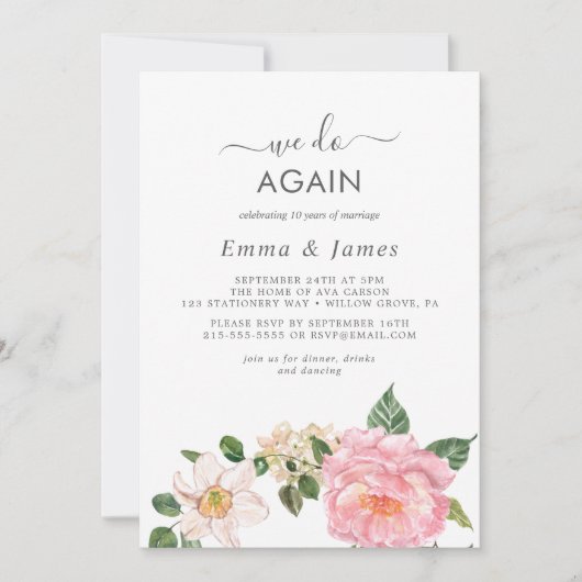Invitation Fleurs de la Terre Rustique "Nous le refaisons" Re (Devant)