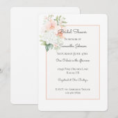 Invitation Fleurs de lanterne de pêche blanche pour la douche (Devant / Derrière)