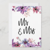 Invitation Fleurs de l'aquarelle abstraite moderne, nous nous (Dos)