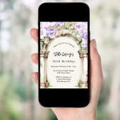 Invitation Fleurs de lavande arch beige anniversaire