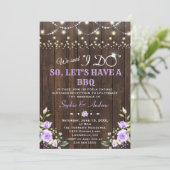 Invitation Fleurs de Lavande Barrière Bois Après le OUI BBQ (Debout devant)