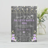 Invitation Fleurs de Lavande Barrière en Bois Après le OUI BB (Debout devant)