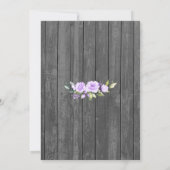 Invitation Fleurs de Lavande Barrière en Bois Après le OUI BB (Dos)