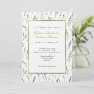 Invitation Fleurs de Lavande Blanches Jolies Mariage