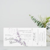 Invitation Fleurs de lavande d'aquarelle avec weddin rsvp att (Debout devant)