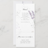Invitation Fleurs de lavande d'aquarelle avec weddin rsvp att (Dos)