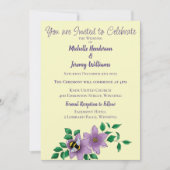 Invitation Fleurs de lavande de bourdon Jaune (Devant)