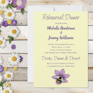 Invitation Fleurs de lavande de bourdon Jaune