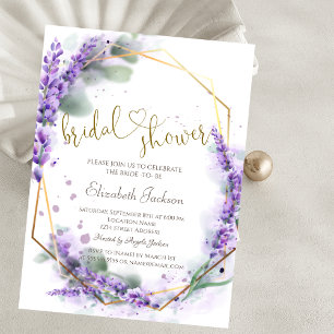 Invitation Fleurs de Lavande Élégantes pour Mariage