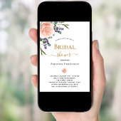 Invitation Fleurs de lavande en or rose pour la douche de la