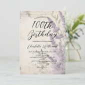 Invitation Fleurs de lavande Femmes 100e anniversaire (Debout devant)