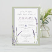 Invitation Fleurs de lavande française d'aquarelle de Fête de (Debout devant)