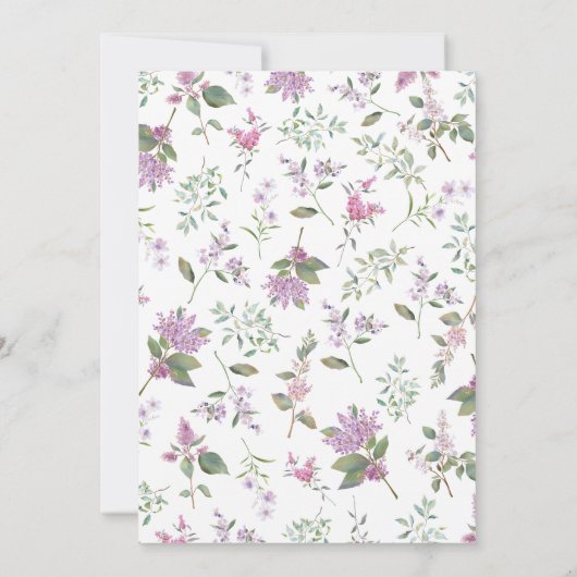 Invitation Fleurs de lavande Mariage violet (Dos)