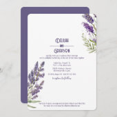 Invitation Fleurs de lavande Mariage violet rustique (Devant / Derrière)