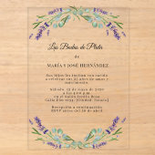 Invitation Fleurs de Lavande pour Noces d'Argent (Recto)