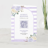 Invitation Fleurs de Lavande Roses Citrouille Code QR Mariage (Dos)
