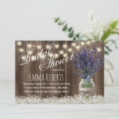 Invitation Fleurs de lavande rustique Fête des mariées Mason  (Debout devant)