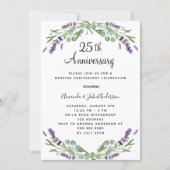 Invitation Fleurs de lavande violette 25e anniversaire de mar (Devant)