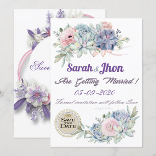 Invitation Fleurs de Lavande Violette Imprimable Enregistrer