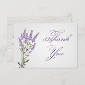 Invitation Fleurs de lavande violette Mariage Merci (Devant / Derrière)