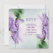 Invitation Fleurs de lilas élégantes Mariage RSVP (Dos)