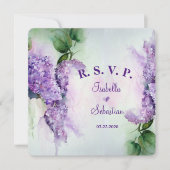 Invitation Fleurs de lilas élégantes Mariage RSVP (Devant)