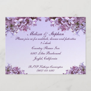 Invitation Fleurs De Lilas Florales Réception De Mariage