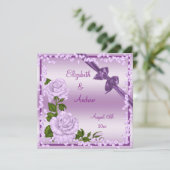 Invitation Fleurs de lilas, Rubans et Diamants Mariage (Debout devant)
