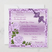Invitation Fleurs de lilas, Rubans et Diamants Mariage (Dos)