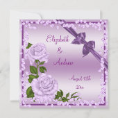 Invitation Fleurs de lilas, Rubans et Diamants Mariage (Devant)