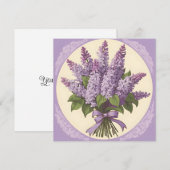 Invitation Fleurs de lilas violettes (Devant / Derrière)