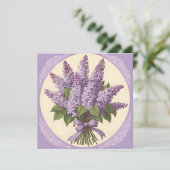 Invitation Fleurs de lilas violettes (Debout devant)