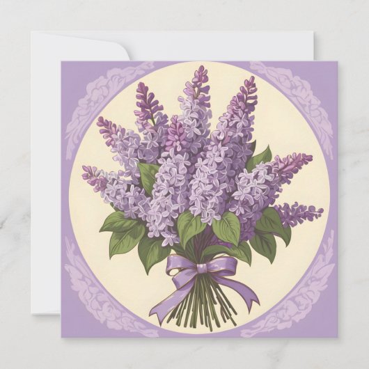Invitation Fleurs de lilas violettes (Devant)