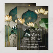 Invitation Fleurs de Lotus Blanches, Belle Nature Guériseuse (Devant / Derrière)