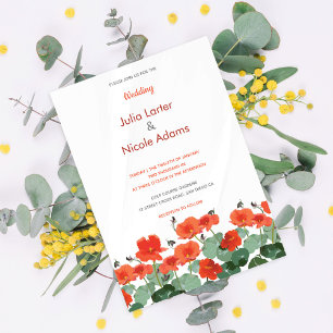 Invitation Fleurs De Lotus De Lys Rose En Mariage D'Étang